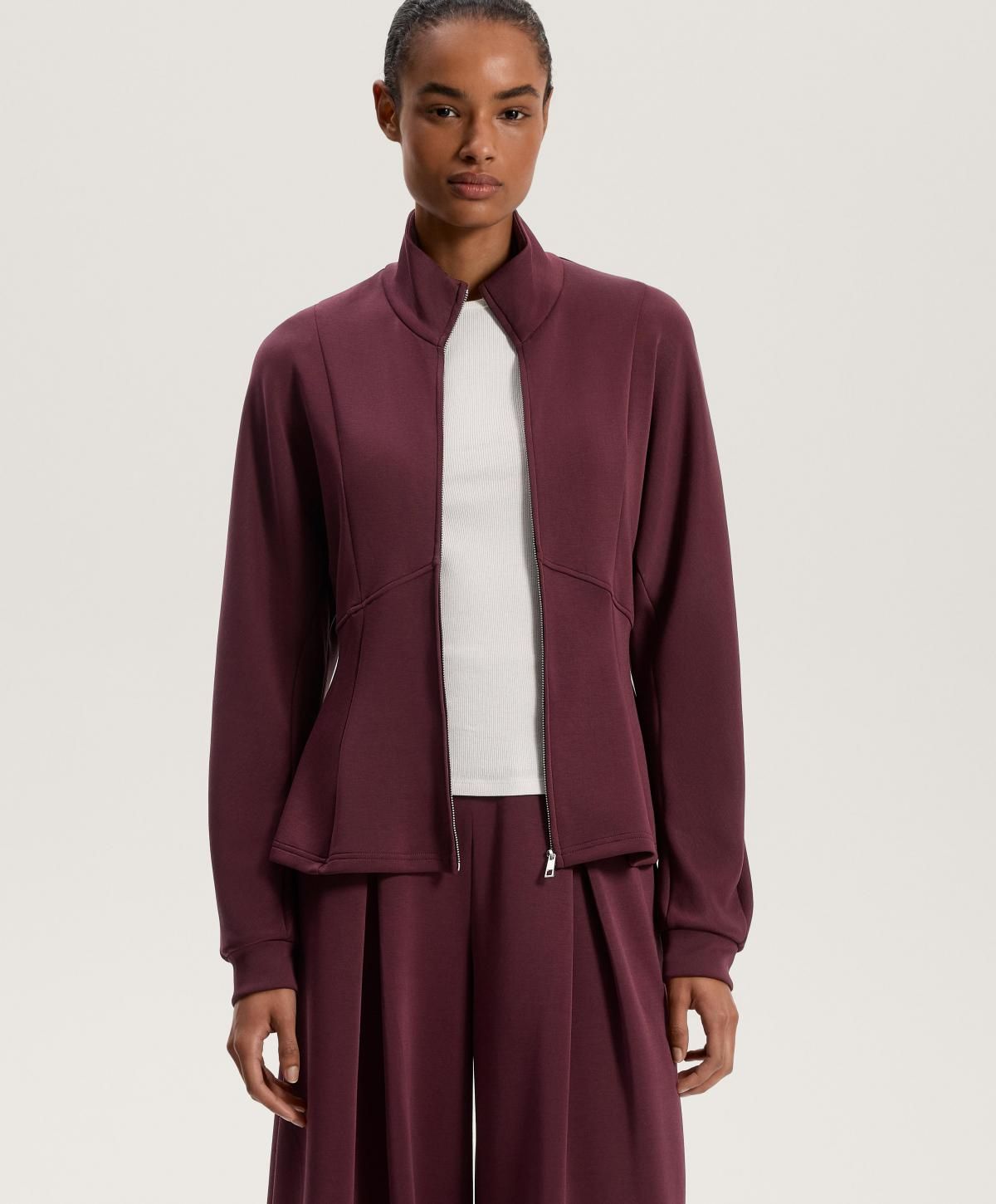 오이쇼 소프트 모달 슬림핏 하이넥 재킷 3811/780 DARKMAROON 이미지 7