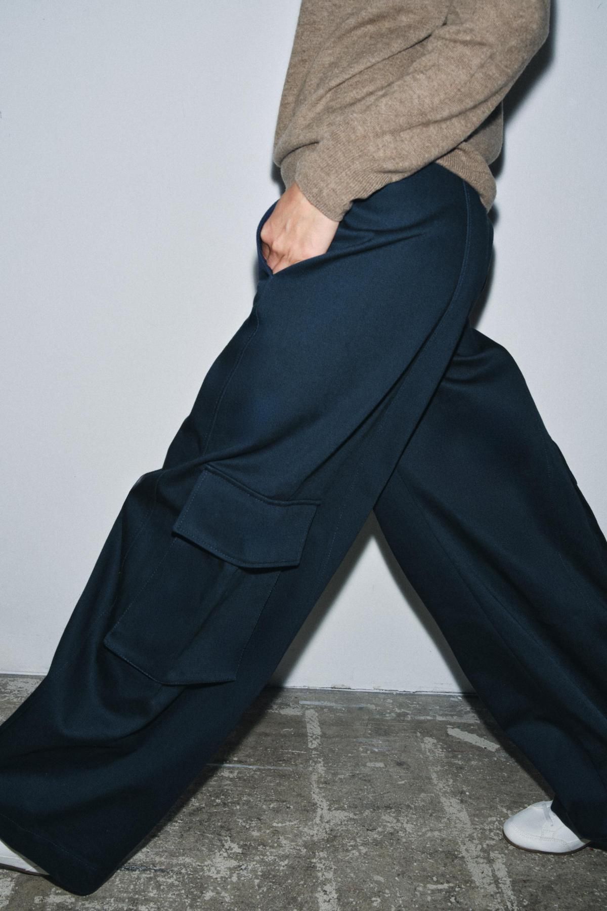 자라 테크니컬 와이드 카고 팬츠 4043/260 NAVY BLUE - 상세 이미지 4