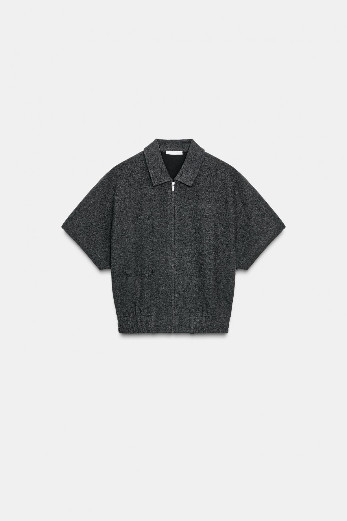 자라 소프트 반팔 집업 베스트 8779/654 GREY - 메인 이미지