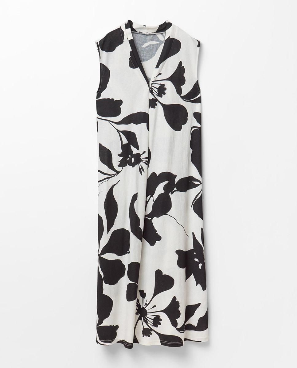 스페라 플라워 패턴 린넨 롱 원피스 56262109780 NEGRO - 상품 이미지