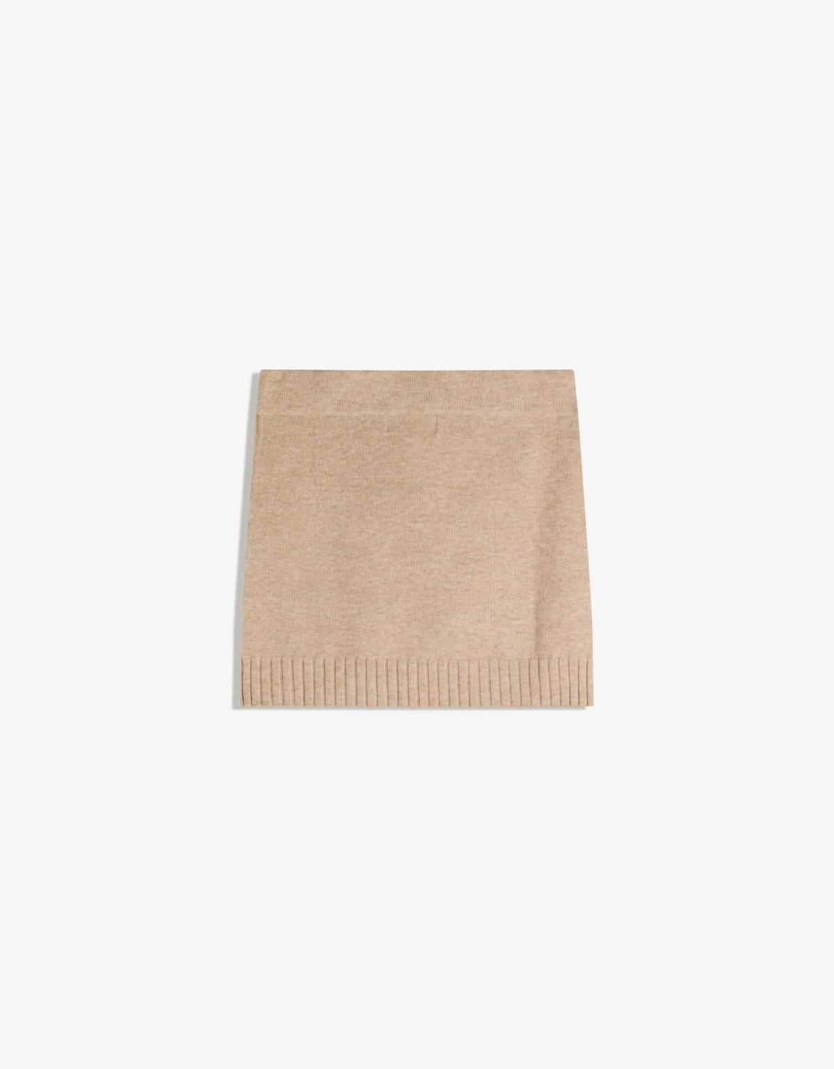 버쉬카 리브드 베이지 미니 스커트 6164/376 SAND - 메인 이미지