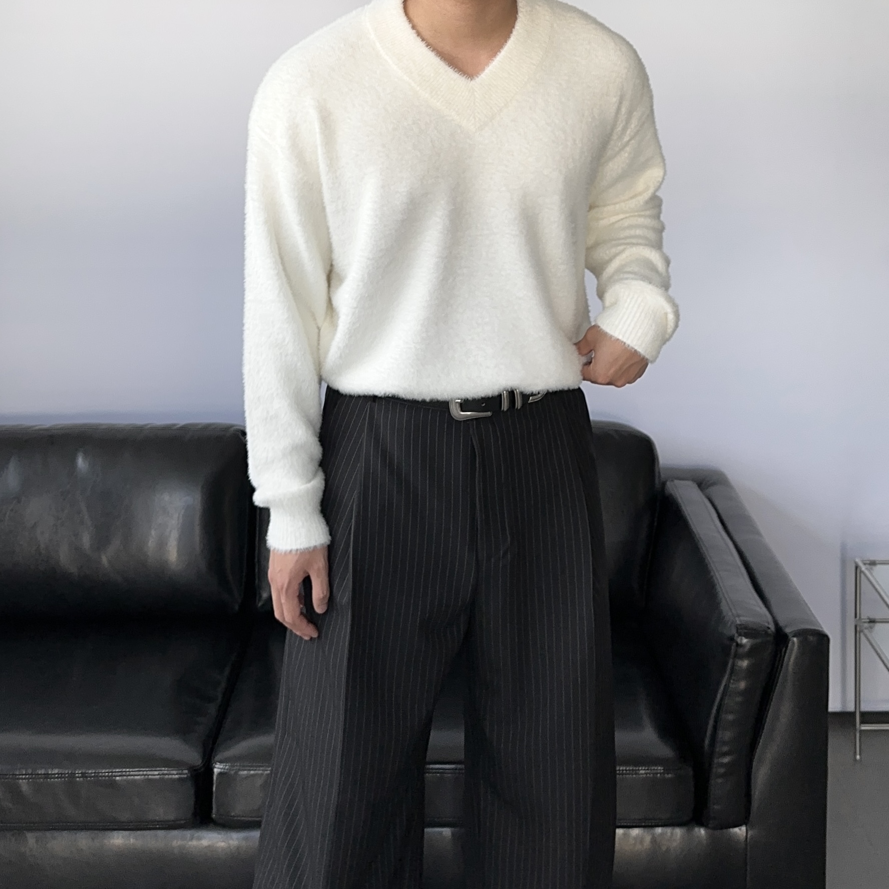 남자앙고라니트 남자브이넥니트 이미지 8