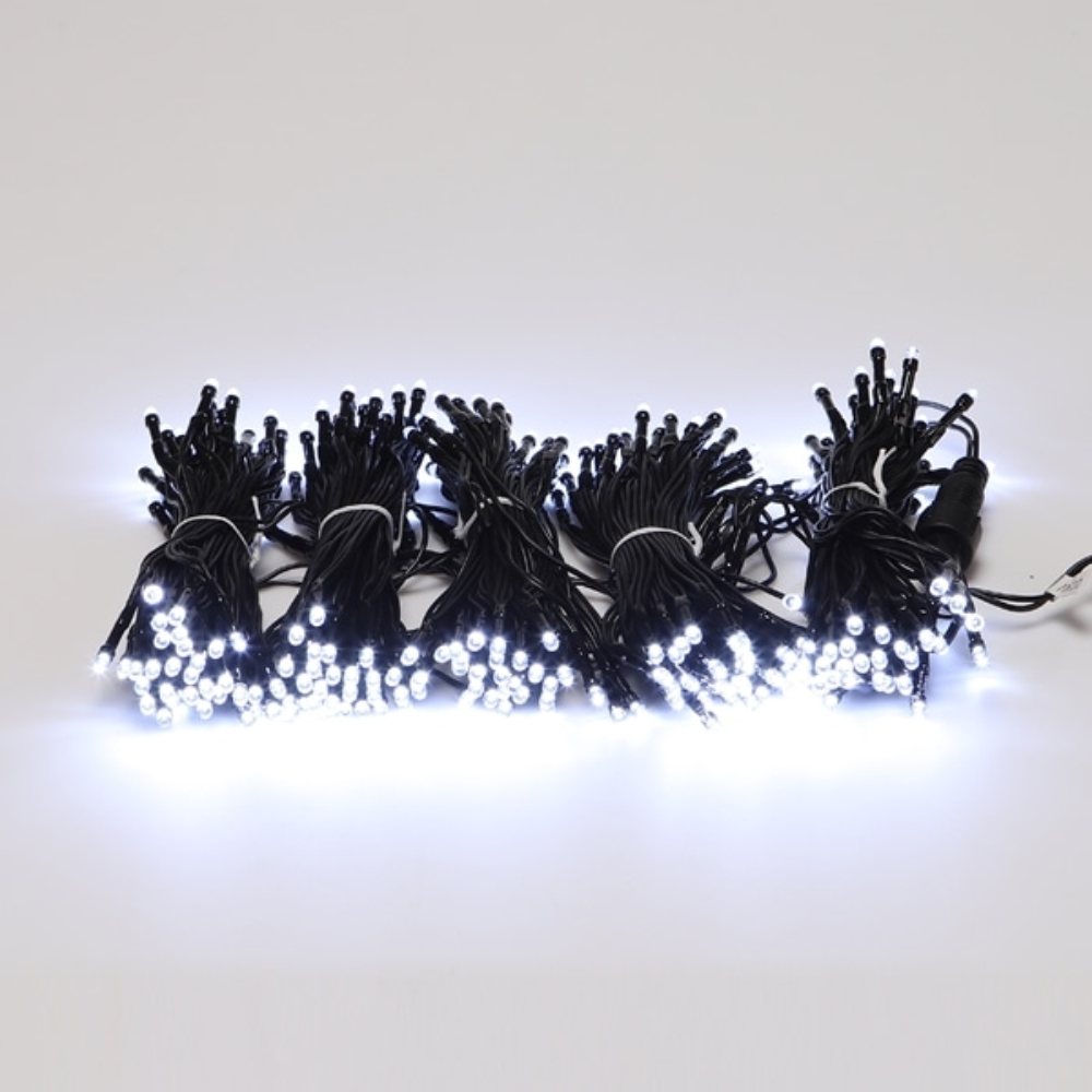 LED 트리구 300구 연결형 DC24V 흑색선 백색 크리스마스 트리 전구 - 상품 이미지