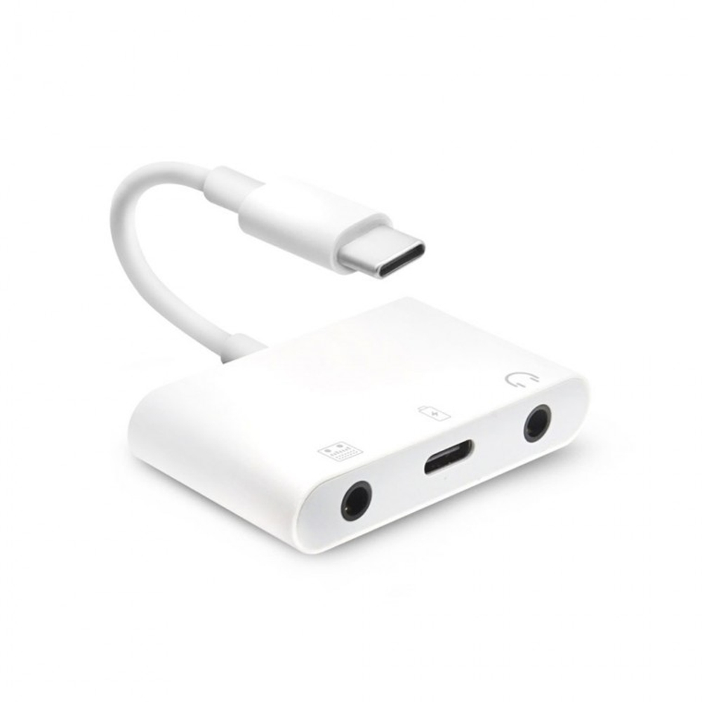 C타입 USB 오디오 AUX 젠더 12cm 충전 음악감상 - 메인 이미지