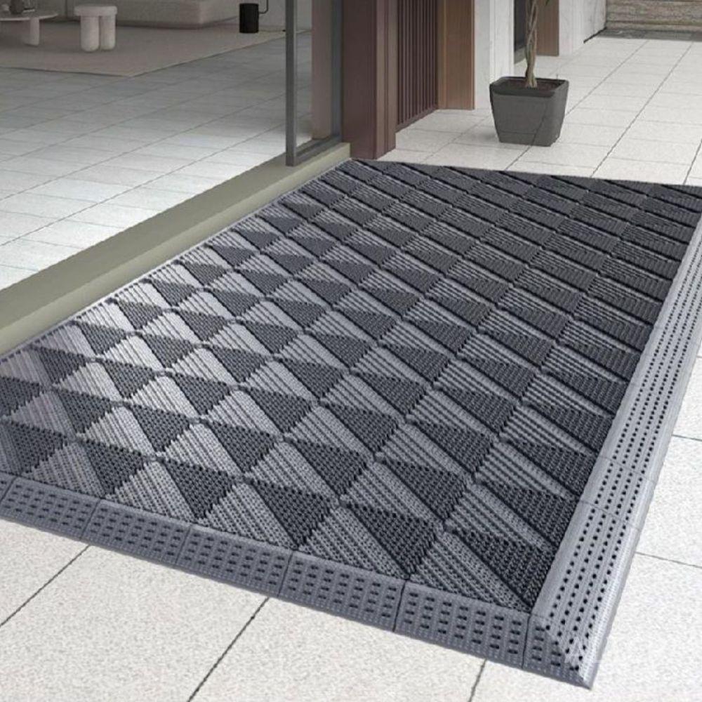 현관 발판 신발털이 출입구 업소용 사무실 자동문 깔판 그레이 120x255cm - 상세 이미지 2