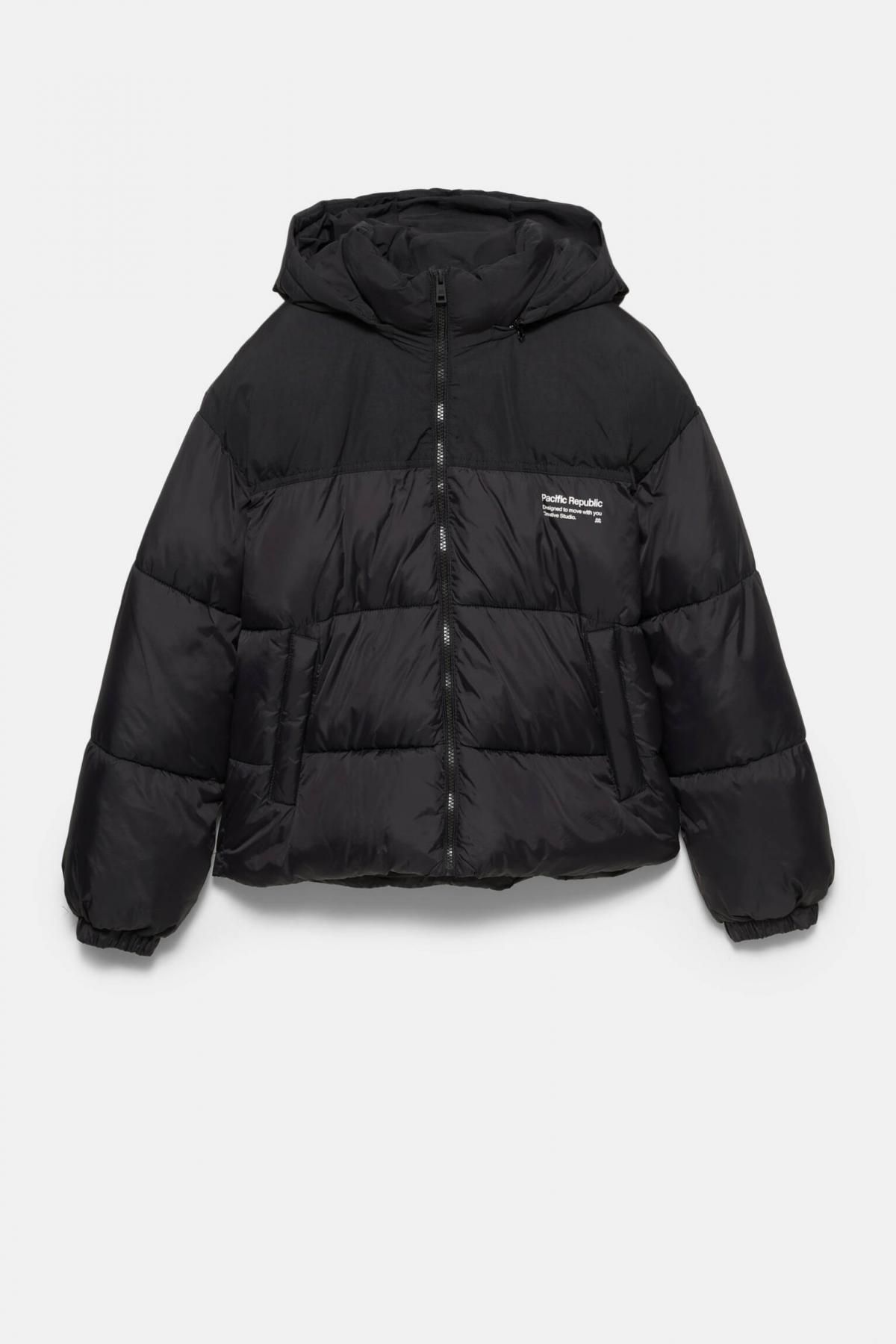 풀앤베어 로고 테크니컬 숏 패딩 재킷 7700/332 BLACK - 메인 이미지