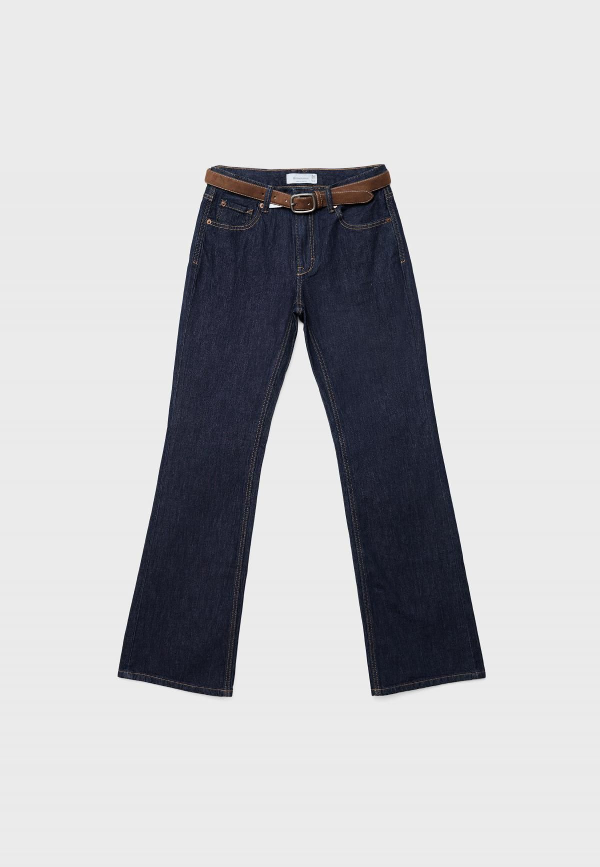 스트라디바리우스 데님 부츠컷 벨트 진청 청바지 4868/663 OVERDYED BLUE DENIM - 상세 이미지 3