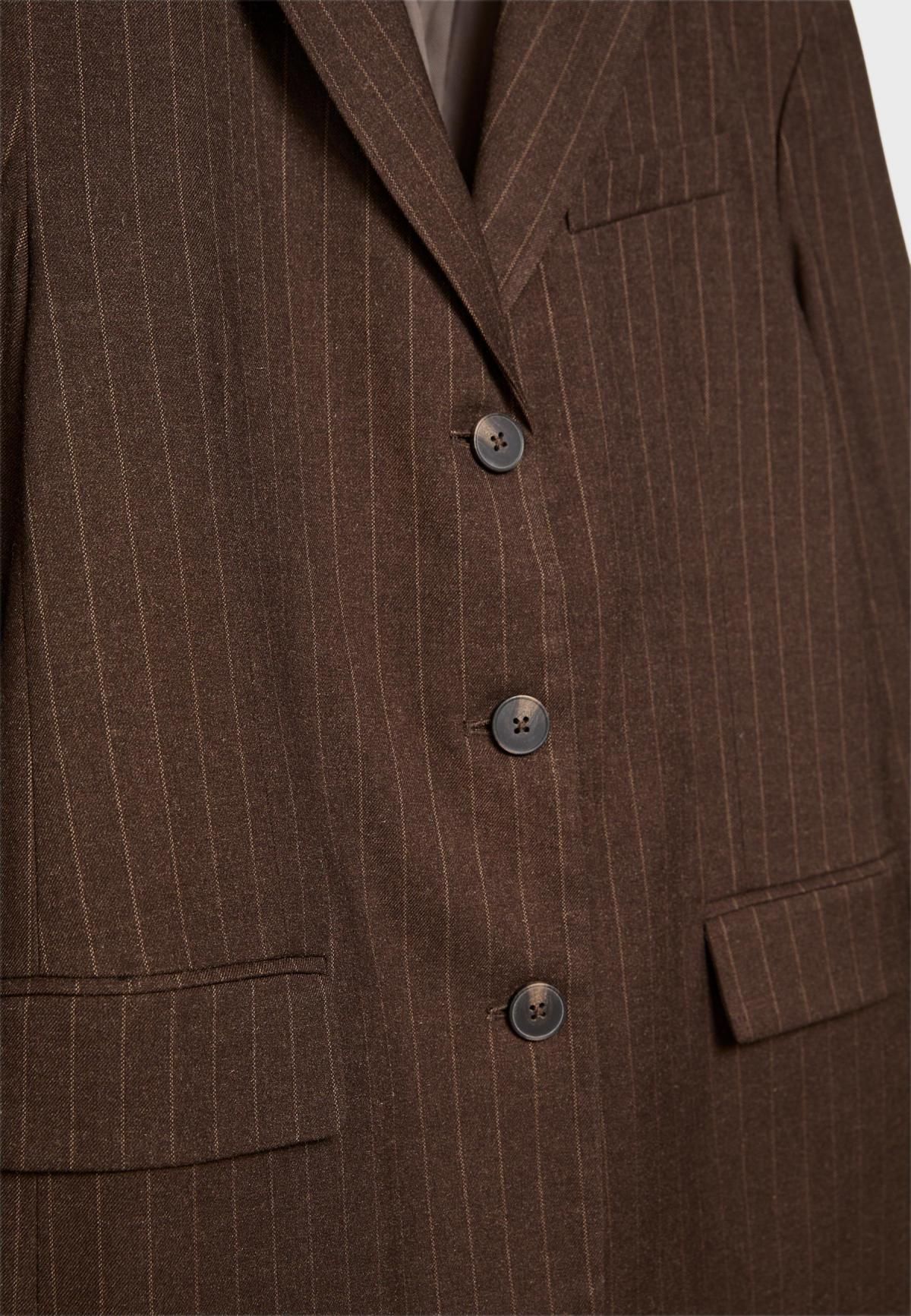 스트라디바리우스 스트라이프 오버사이즈 테일러드 재킷 5946/753 BROWN - 상세 이미지 2
