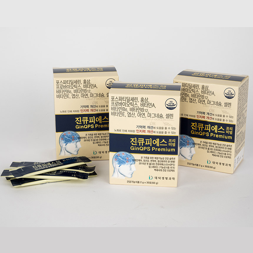 진큐피에스 프리미엄 3개월분 포스파티딜세린 홍삼 유산균 기억력 인지력개선 백세시대 두뇌건강 - 상품 이미지