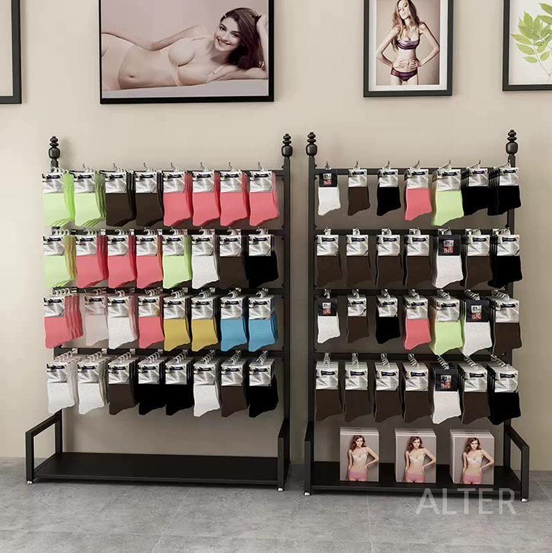 양말 매대 거치대 키링 매장 스타킹 주얼리 행거 진열 진열대 액세서리 소품 블랙 100x35x180cm 5층 - 상세 이미지 4