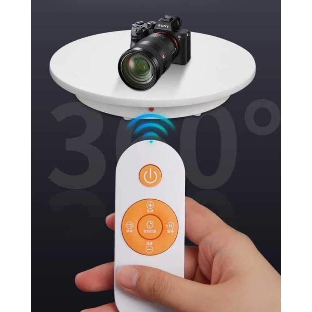 촬영용 턴테이블 상품 회전 전시 진열 사진 영상 장비 화이트 16cm(리모컨) - 상품 이미지