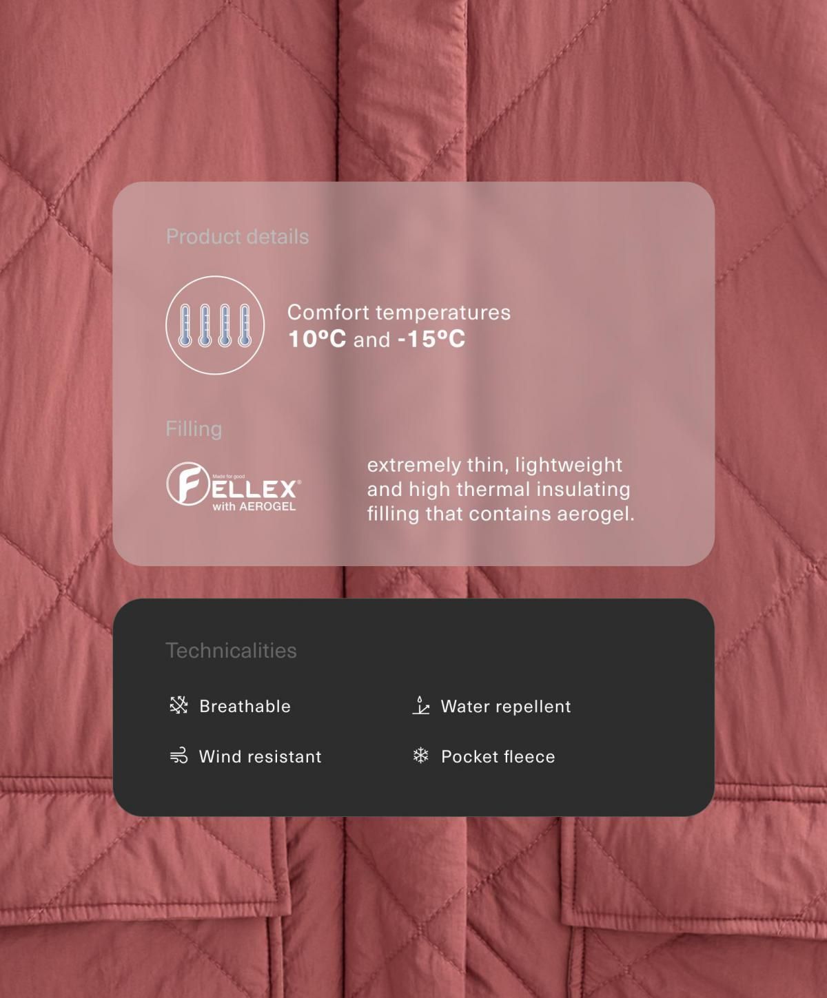오이쇼 테크니컬 경량 방수 FELLEX 에어로겔 패딩 후드 재킷 3889/945 PINK - 상세 이미지 3