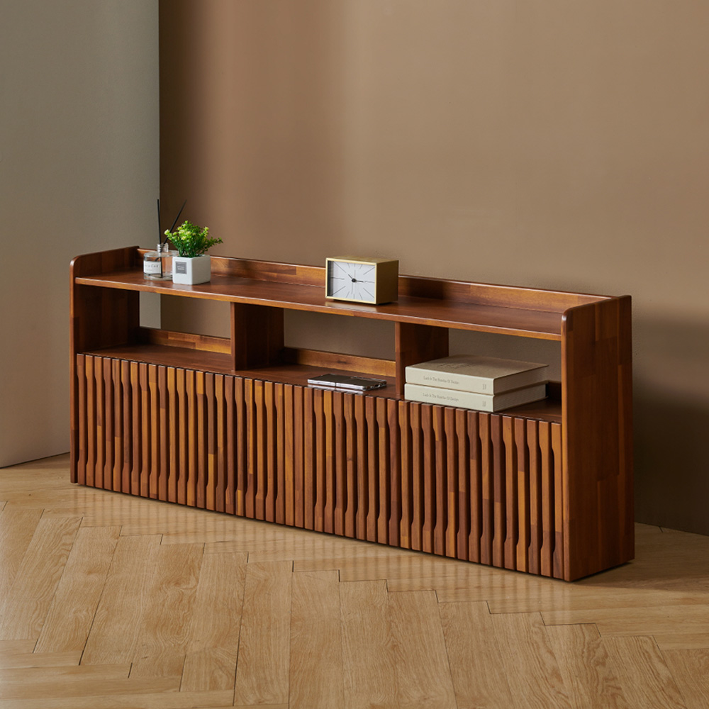 아카시아 원목 침대헤드 선반 S