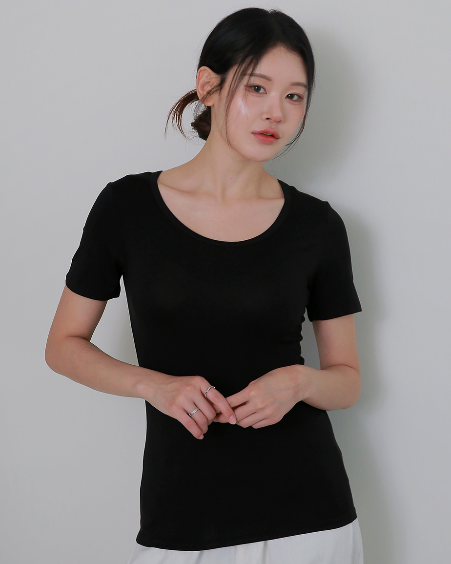 DDO 모달 여성 내복 히트앤웜 상의 긴팔 반팔 겨울 여자 내의 발열 보온 기모이너 슬림핏 - 상세 이미지 3
