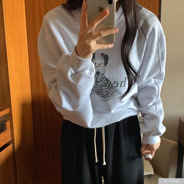 페이프 퍼피 클래식 루즈핏 맨투맨 3ol 가을 겨울 간절기 오버핏 레터링 제이플로우 - 상세 이미지 3