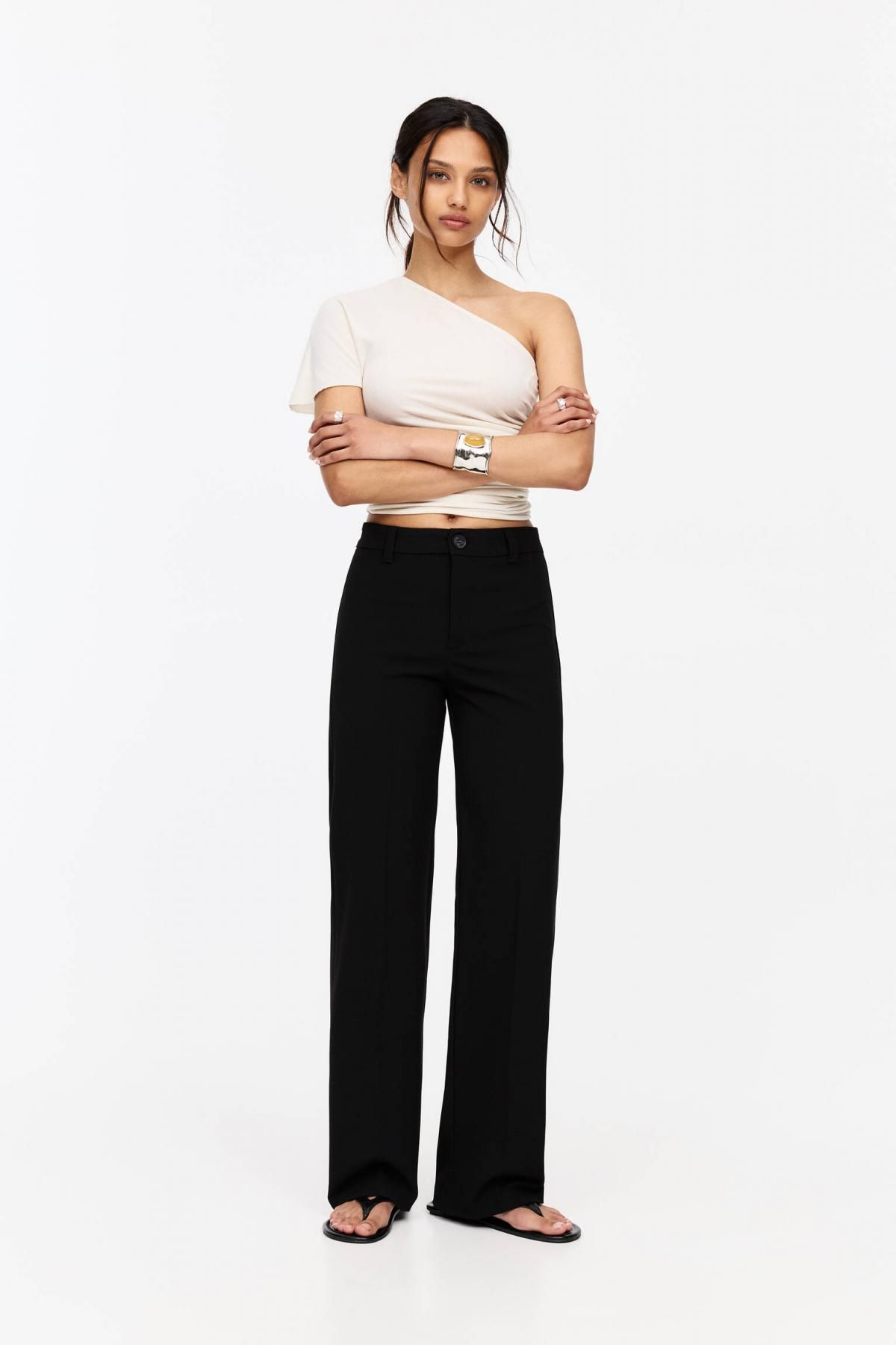 풀앤베어 스마트 하이웨이스트 스트레이트 슬랙스 팬츠 3680/349 BLACK - 상세 이미지 3