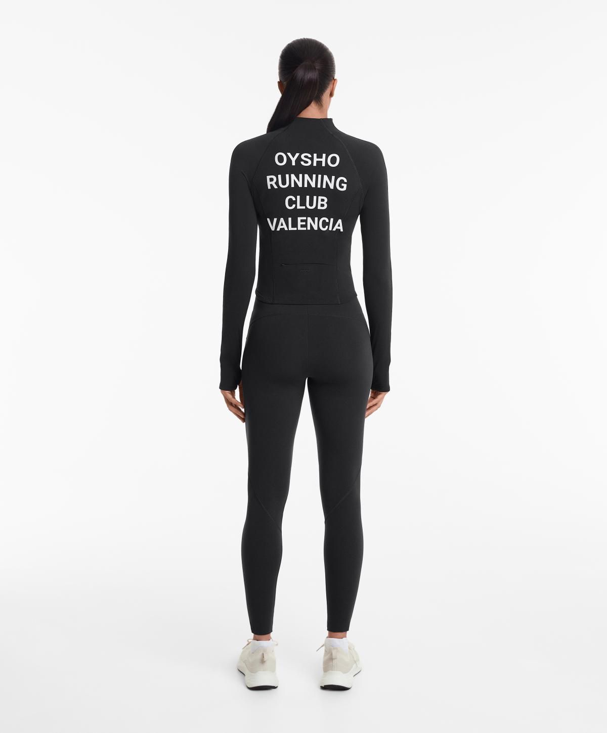 오이쇼 테크니컬 러닝 웜 집업 재킷 OYSHO RUNNING CLUB VALENCIA 8184/953 BLACK - 상세 이미지 4