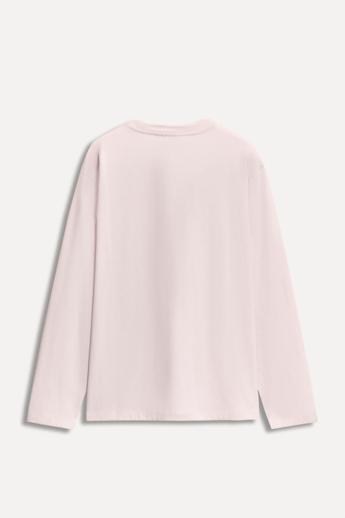 자라 라이트핑크 50주년 패치 포켓 코튼 긴팔 티셔츠 0085/012 PASTEL PINK - 상세 이미지 2
