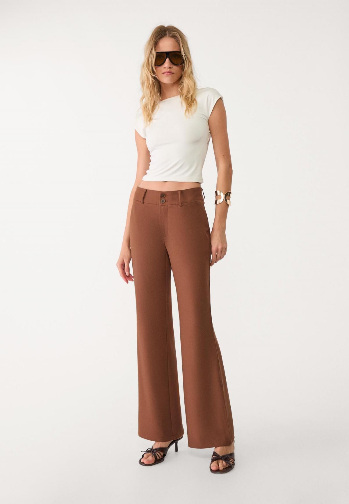 스트라디바리우스 트렌디 로우라이즈 플레어 팬츠 브라운 4501/473 BROWN - 상세 이미지 2