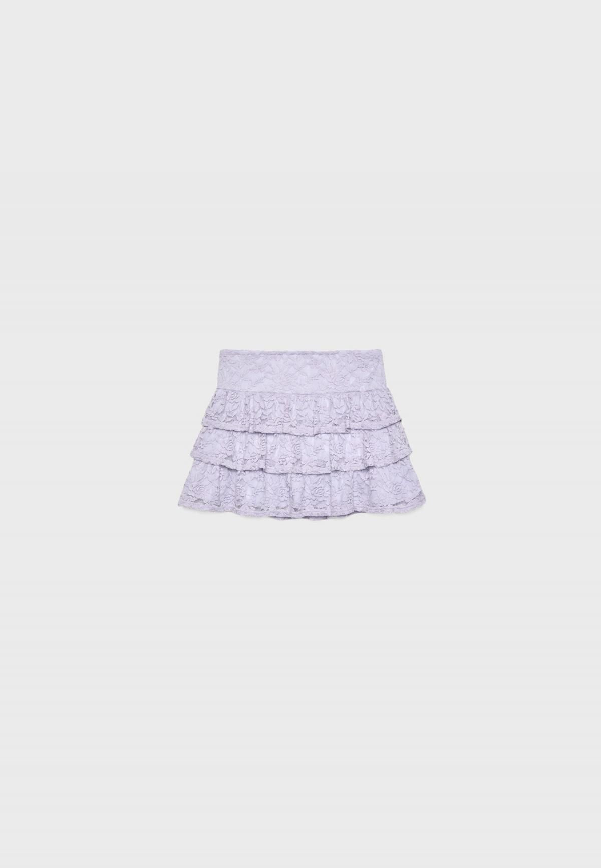 스트라디바리우스 레이스 플루이드 미니 스커트 팬츠 8402/848 LILAC - 상세 이미지 2