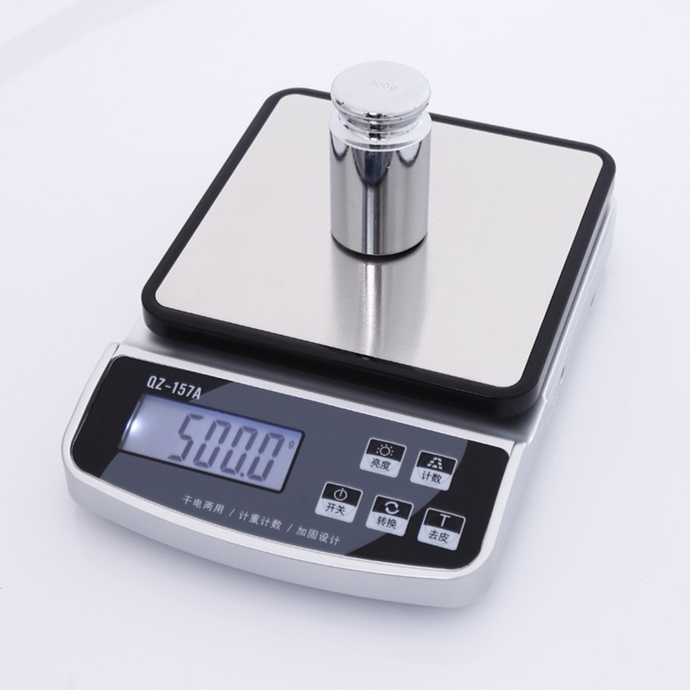 디지털 전자 저울 계량 주방용 정밀 스테인리스 스틸 상판 영어 3kg0.1g 방수 저울 - 상세 이미지 2