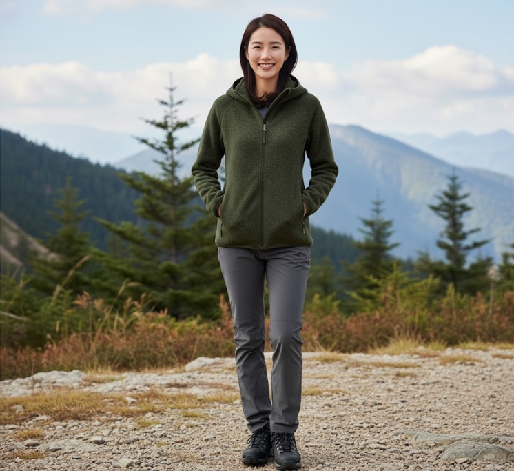 네파 여성 간절기 아우터 기모 플리스 후드 바람막이 자켓 - 상세 이미지 3