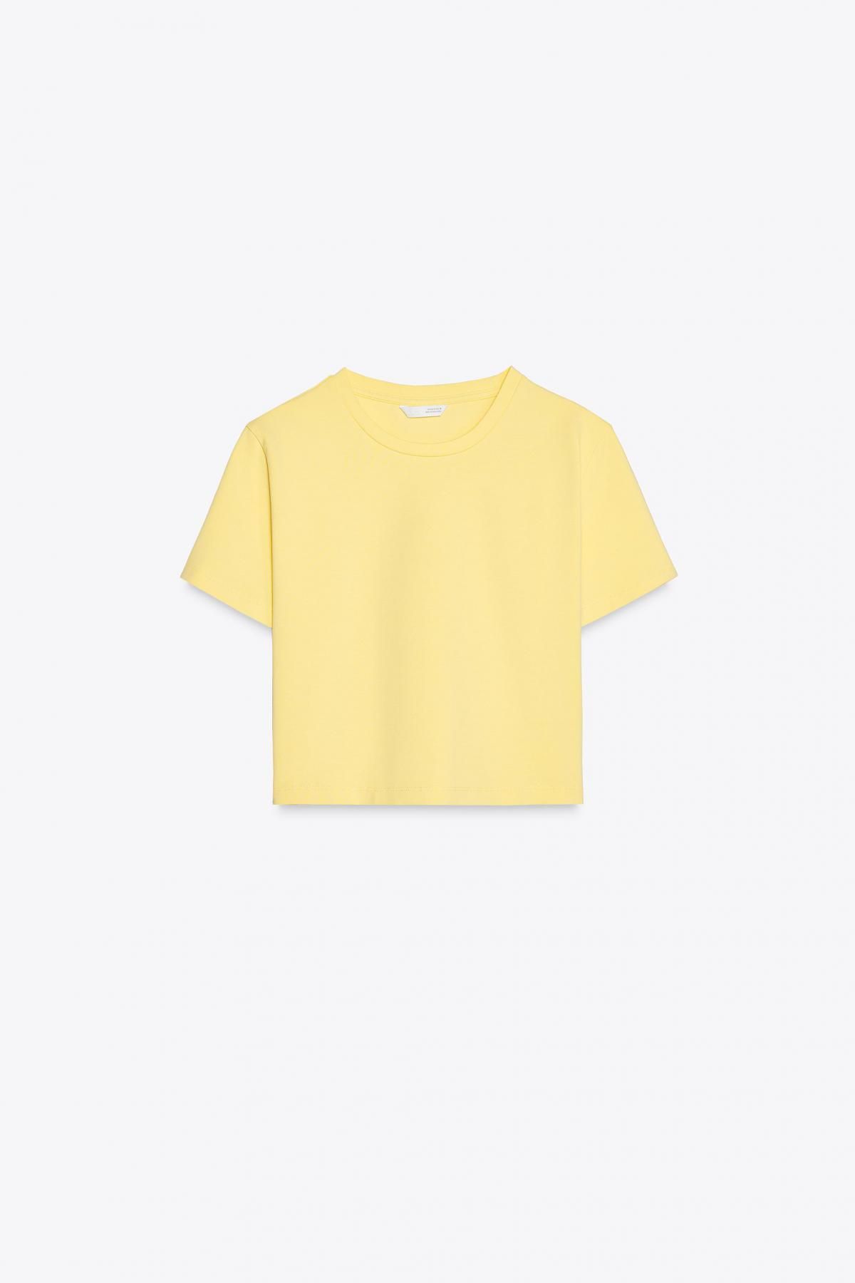 자라 크롭 스트레치 티셔츠 2335/299 YELLOW - 메인 이미지