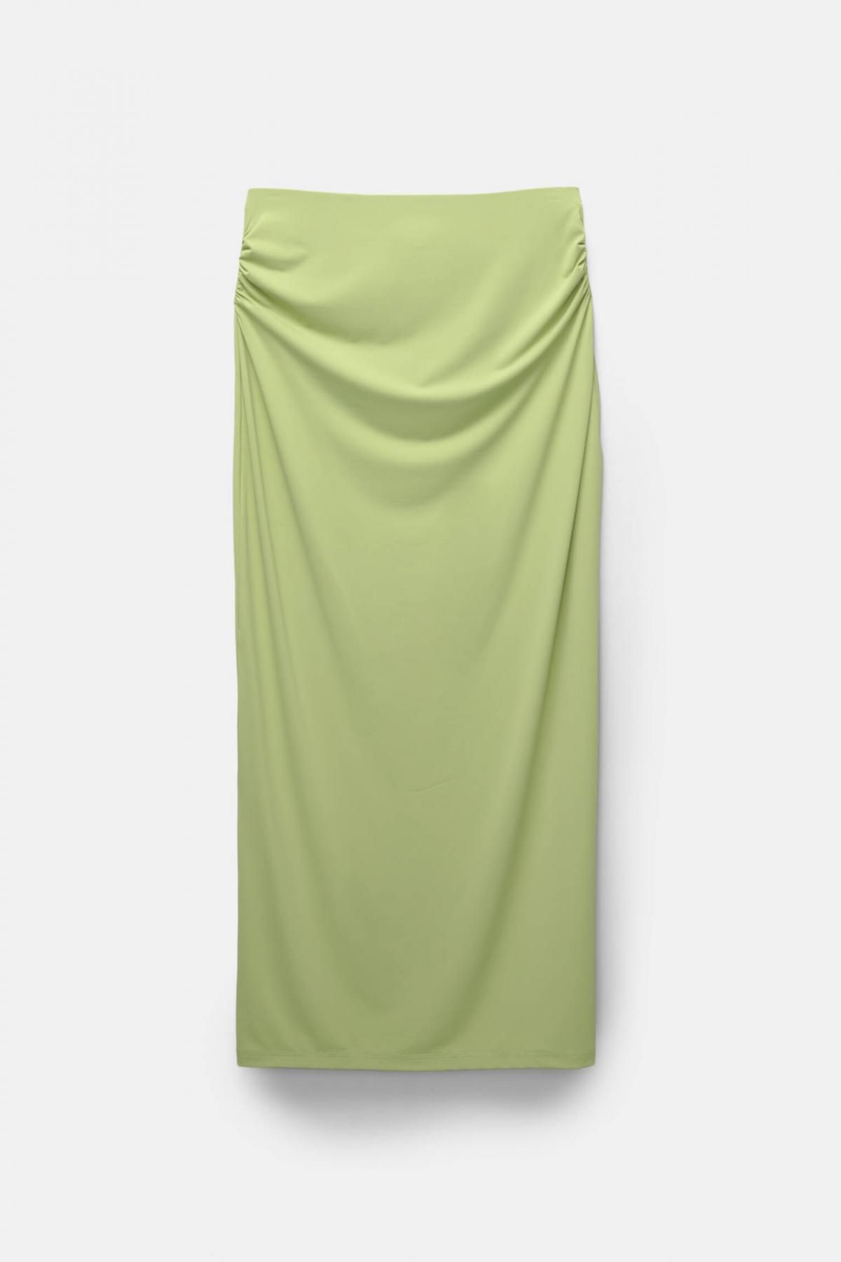 풀앤베어 테크니컬 셔링 폴리아미드 미디 스커트 3360/312 APPLE GREEN - 메인 이미지