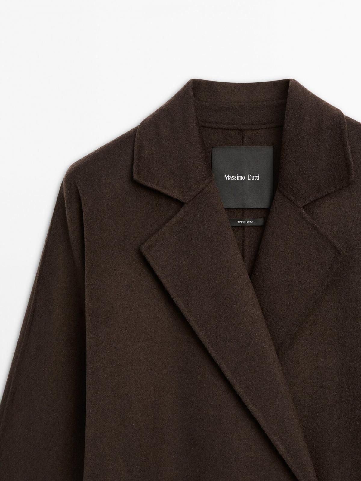 마시모두띠 테일러드 롱 더블브레스트 울블렌드 코트 6431/981 CHOCOLATE - 상세 이미지 2