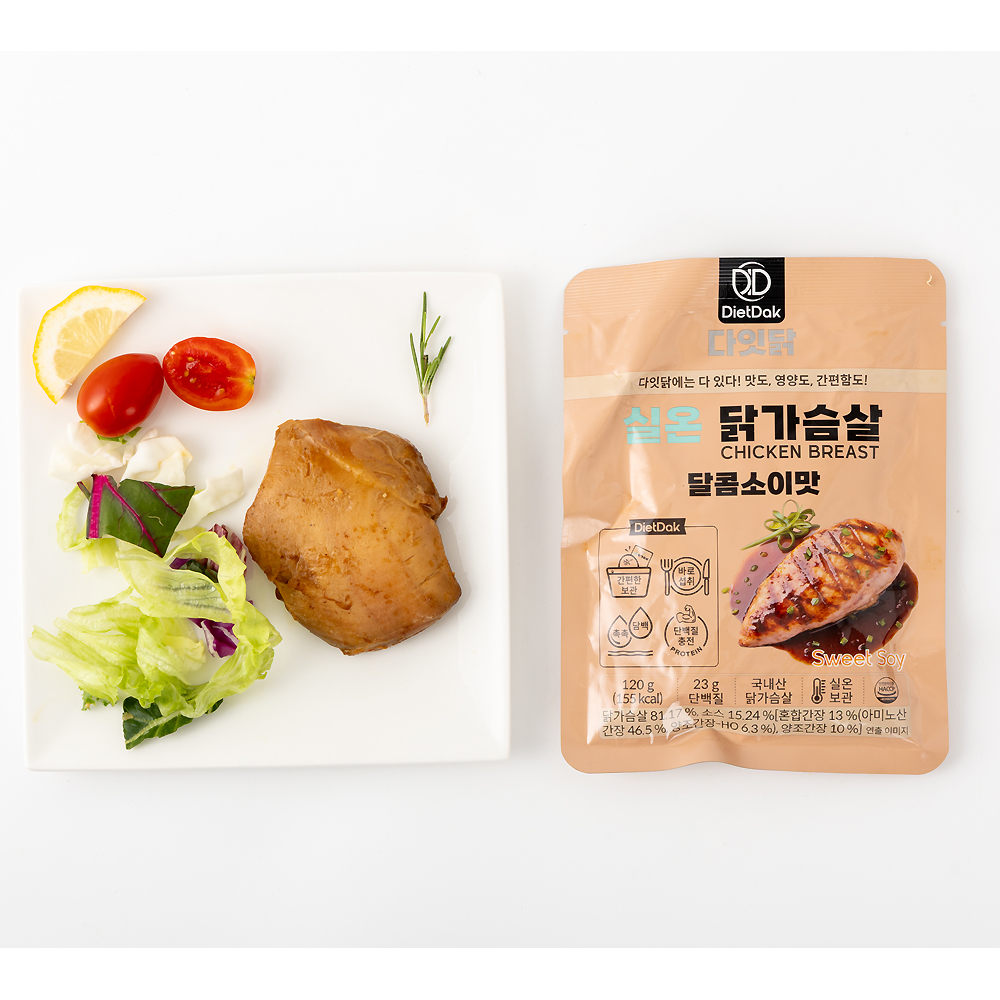 [오늘특가] 다잇닭 실온 닭가슴살 달콤소이맛, 120g, 30개 - 상세 이미지 2