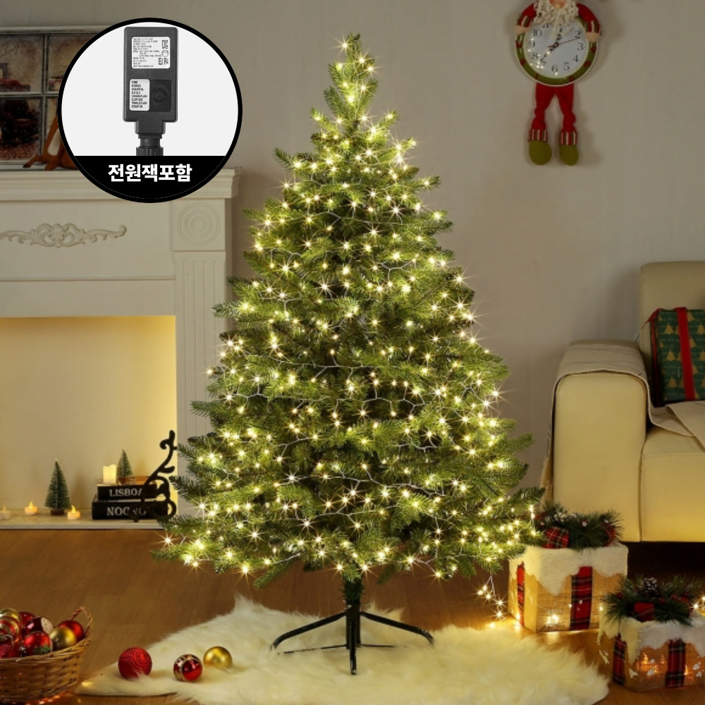 크리스마스 LED 지네조명 야외트리전구 1000구 전원잭o 실버선