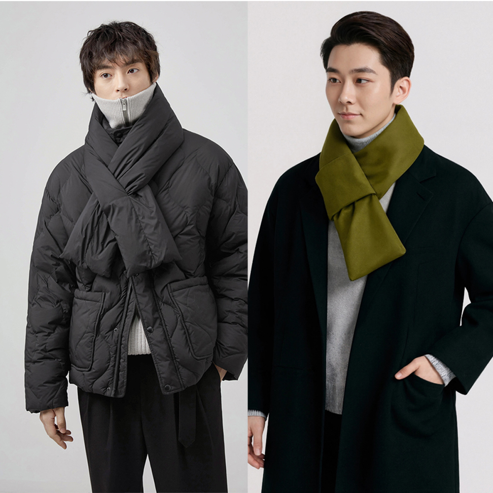 남자 패딩목도리 겨울 경량 기모 방한 목도리 머플러 - 상세 이미지 3