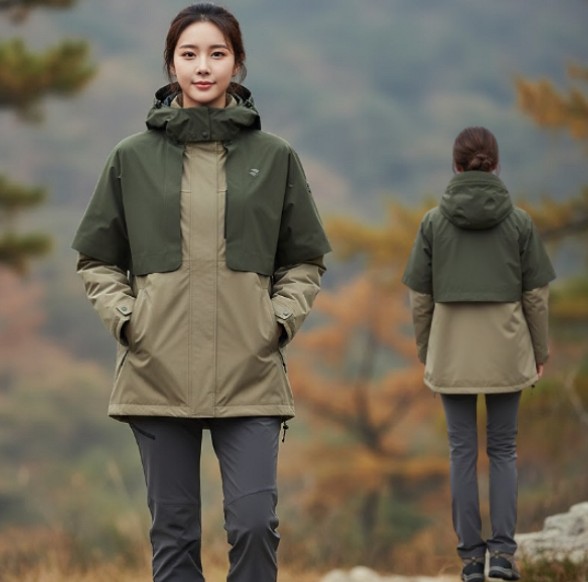 네파 아웃도어 여성 간절기 2.5L 미니우의 탈부착 중기장 방풍 바람막이 자켓 - 상품 이미지
