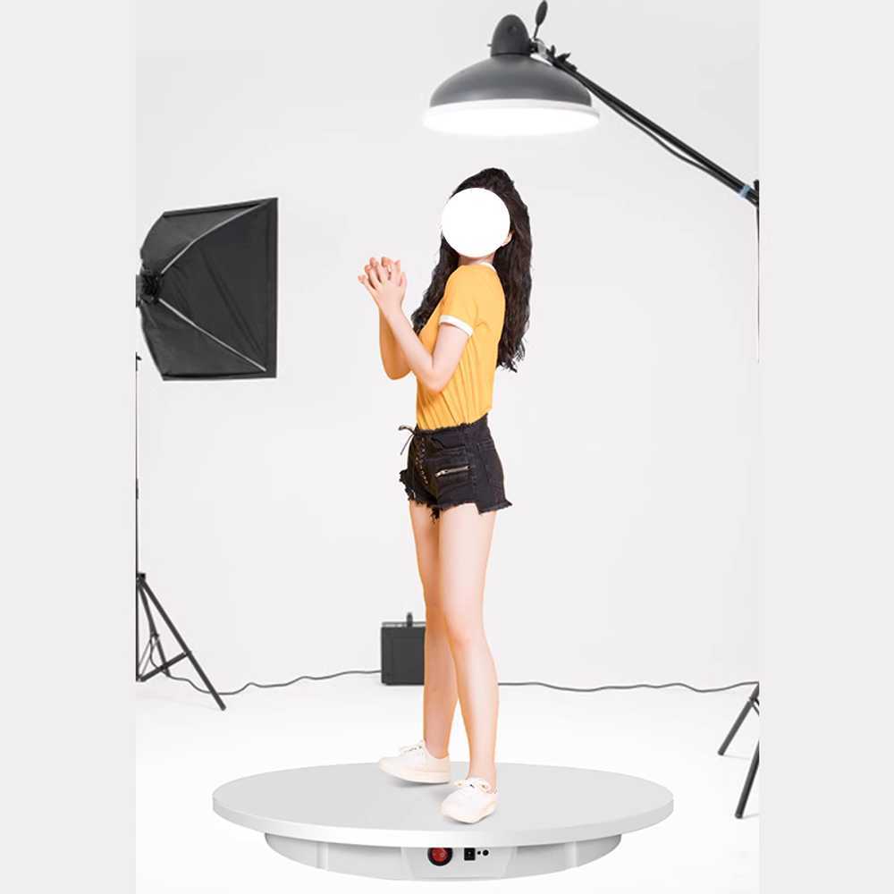 상품 촬영 턴테이블 전시용 회전대 자동 회전 진열대 직경42cm 화이트 20-60초 - 상품 이미지