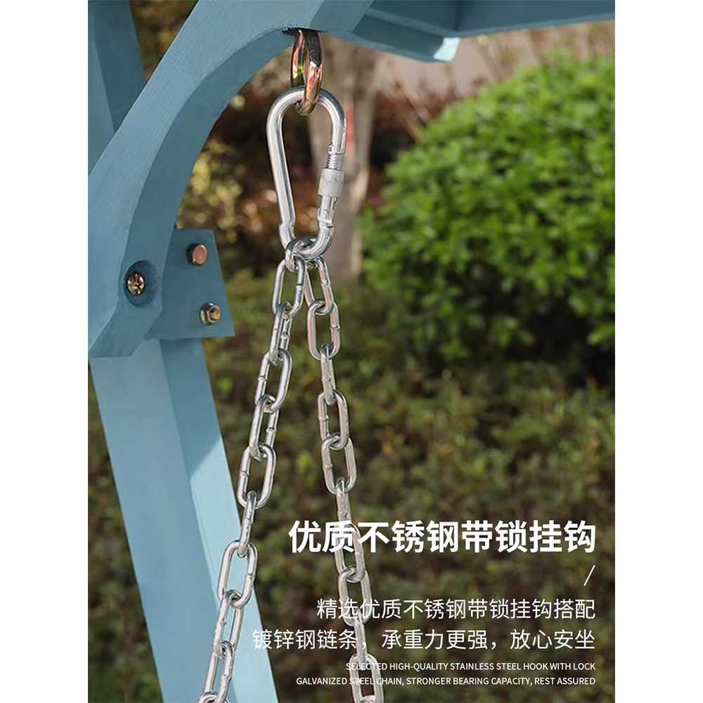 야외 그네 의자 목재 야외 테라스 마당 식당 스윙 체어 3인용 이미지 6