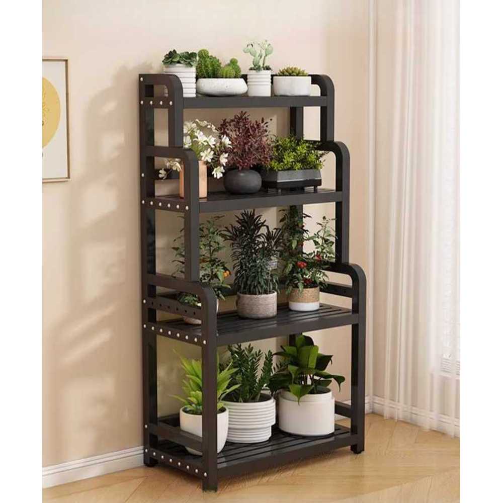 철제 화분 스탠드 다이 거실 장식 식물 진열 선반 3단 - 블랙 80cm - 상세 이미지 3