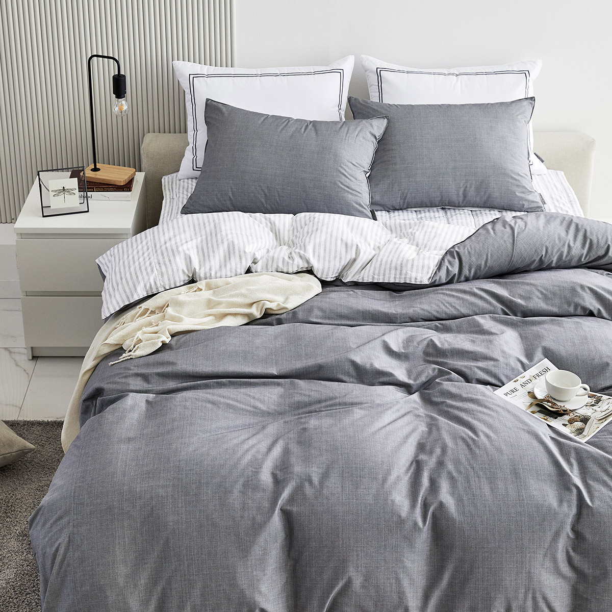 호텔침구 모달60수 이불세트 겨울 알러지케어 사계절 신혼 화이트 이불세트 Q