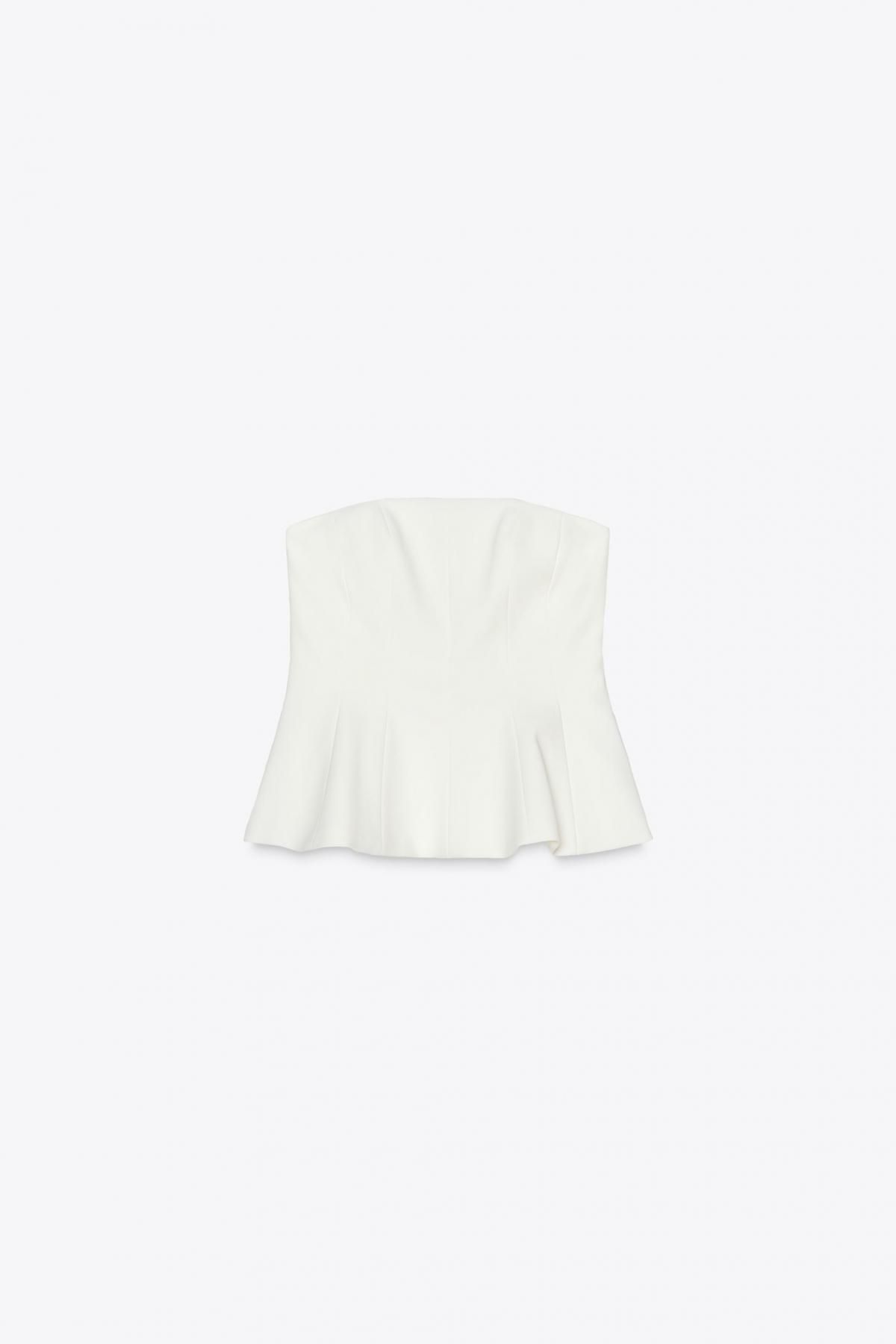 자라 페플럼 오프숄더 스트레치 뷔스티에 탑 4772/031 WHITE - 메인 이미지