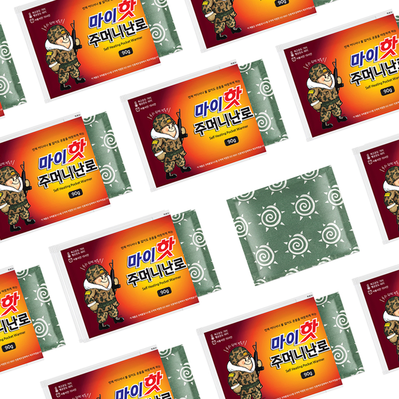 25년제조 마이핫 NEW 주머니 난로 군용핫팩 보온대 군대 군인 흔드는 손난로 90g, 200개 - 메인 이미지