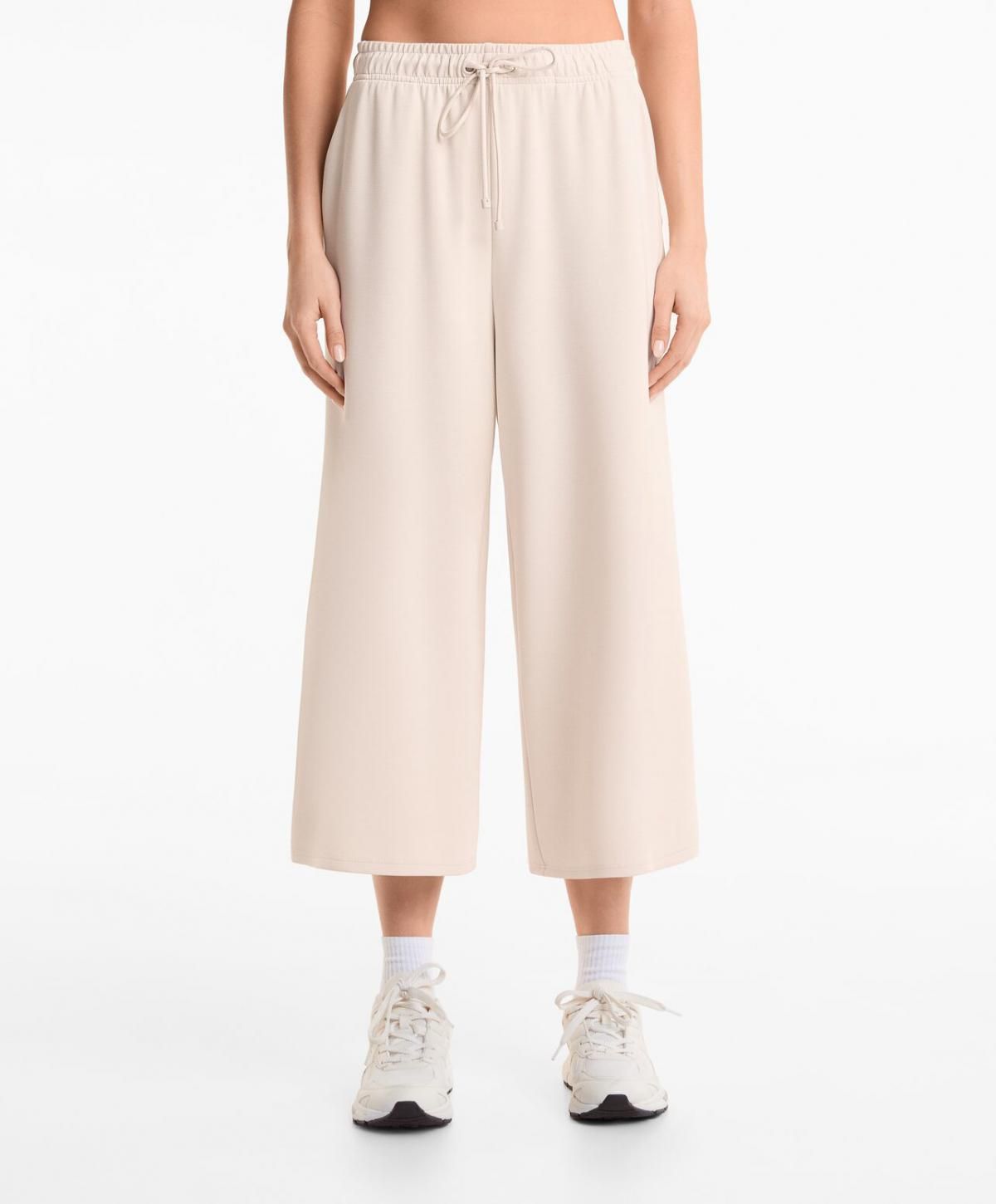 오이쇼 소프트 모달 크롭 와이드 팬츠 6235/792 STONE - 상품 이미지