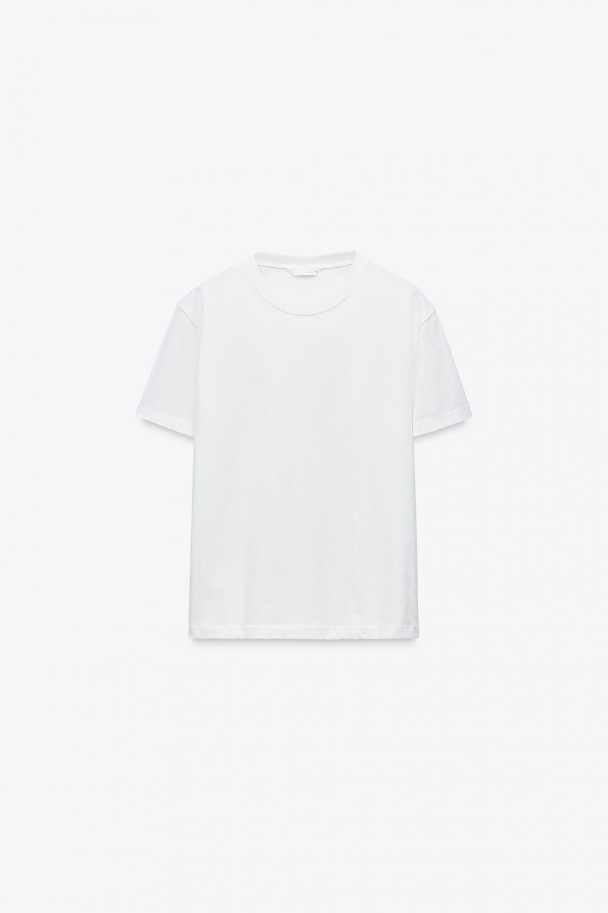 자라 베이직 코튼 티셔츠 3253/320 WHITE - 메인 이미지