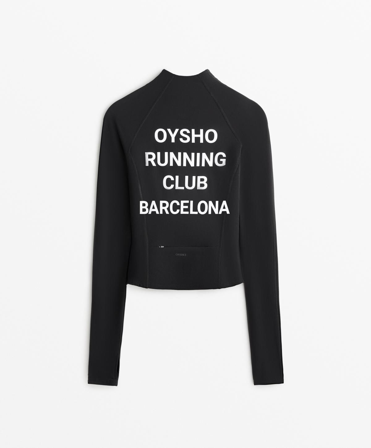 오이쇼 테크니컬 웜 러닝 집업 재킷 OYSHO RUNNING CLUB BARCELONA 8181/953 BLACK - 메인 이미지