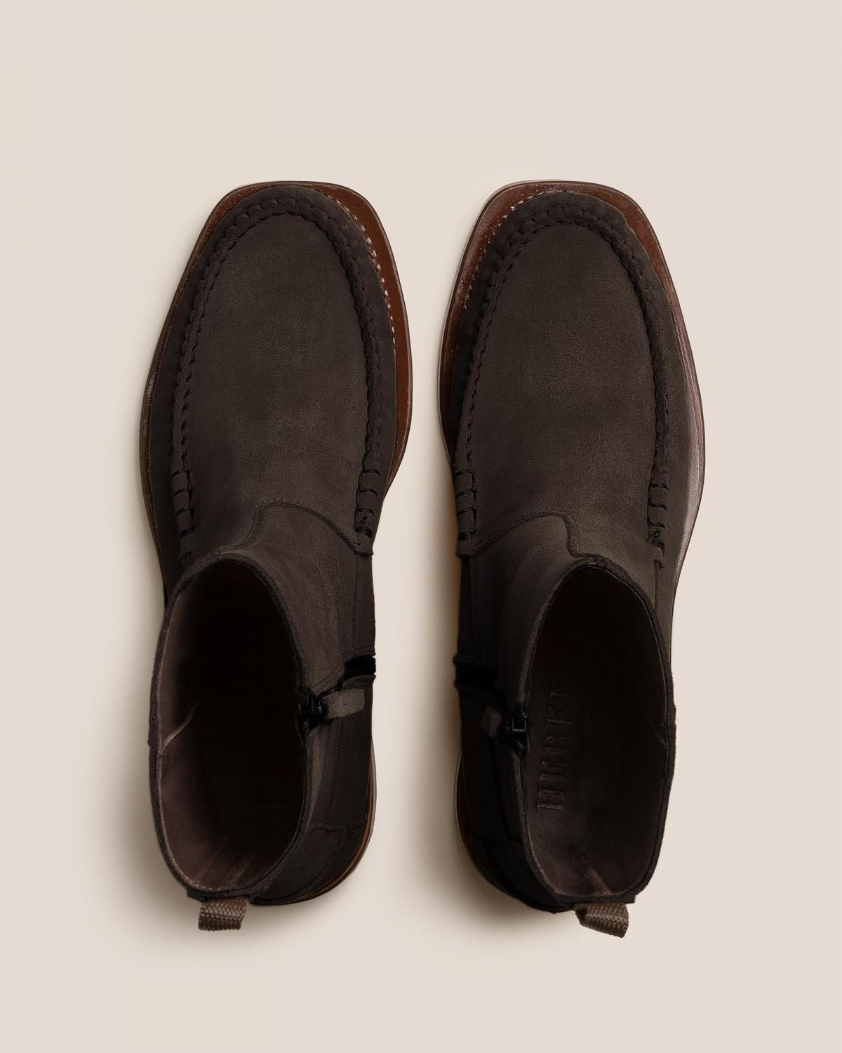 헤레우 안드레우 스웨이드 지퍼 앵클부츠 9064094007628 DARK BROWN - 상세 이미지 2