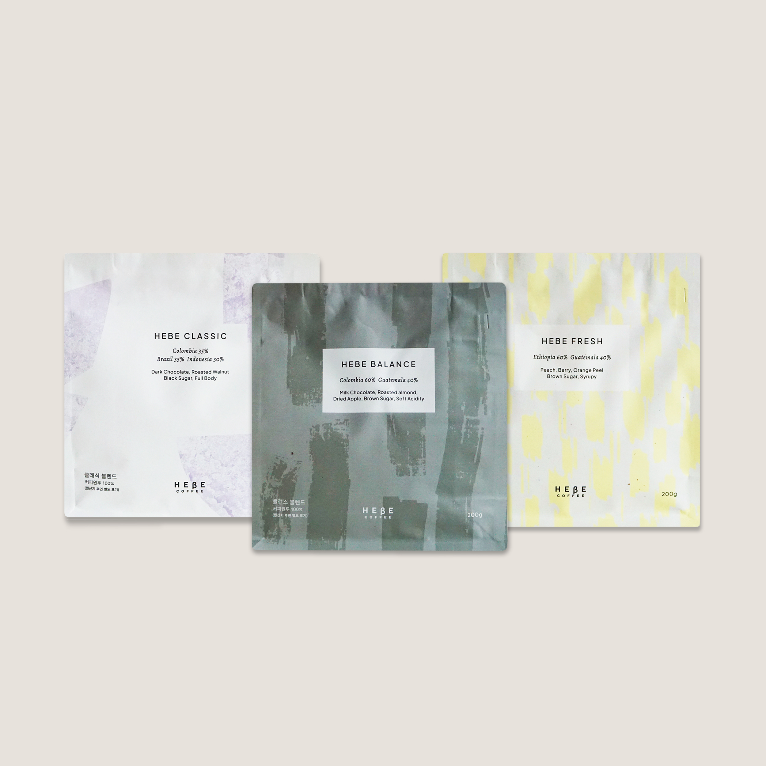 블렌딩 3종 200g, 500g 세트 판매 [클래식, 밸런스, 프레쉬] - 상품 이미지