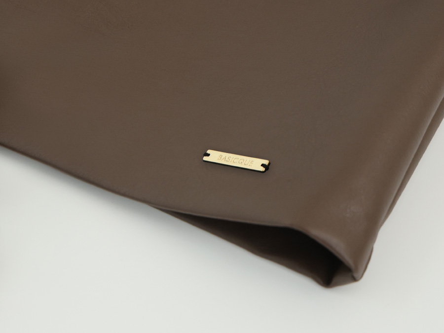 펜던트 포인트 A라인 레더 스커트 치마바지 (BROWN, 3 SIZE) - 상세 이미지 3
