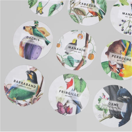 원형 스티커틴-06 푸르츠 버드 선물스티커 핸드폰꾸미기 꾸미기스티커