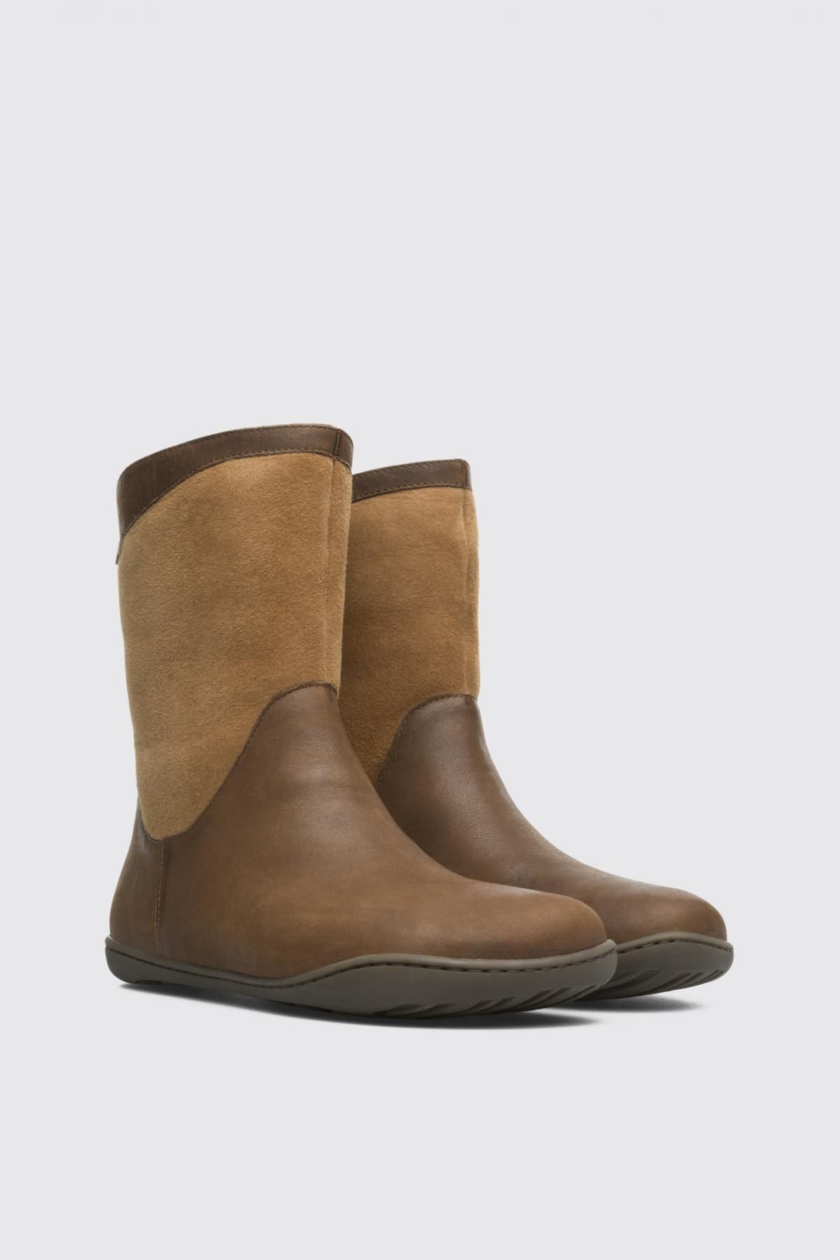 캠퍼 컴포트 베어풋핏 레더 미들부츠 Peu K400048-005 BROWN - 상세 이미지 2