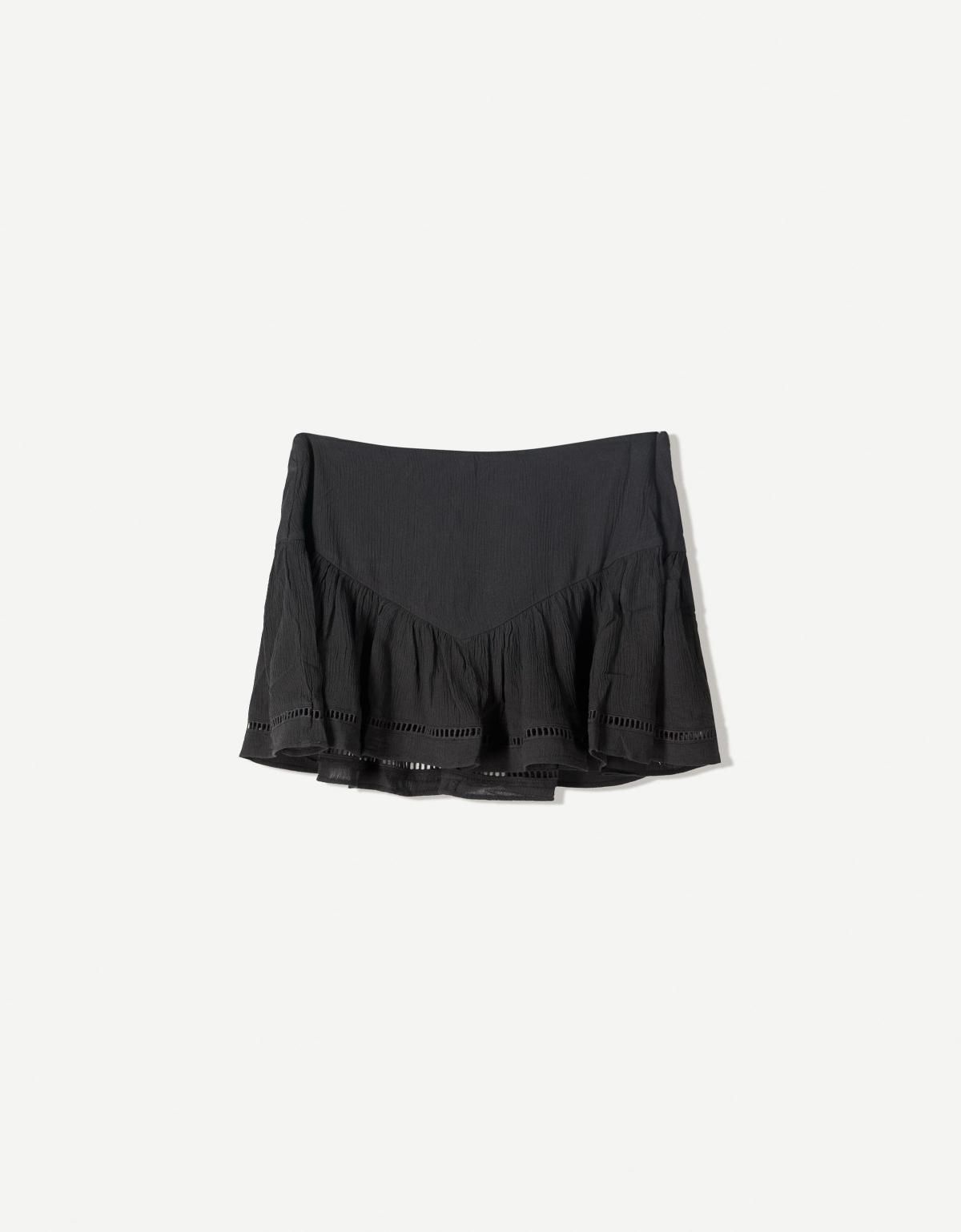 버쉬카 텍스처 플레어 미니 스커트 6077/494 DARK GREY - 상세 이미지 2