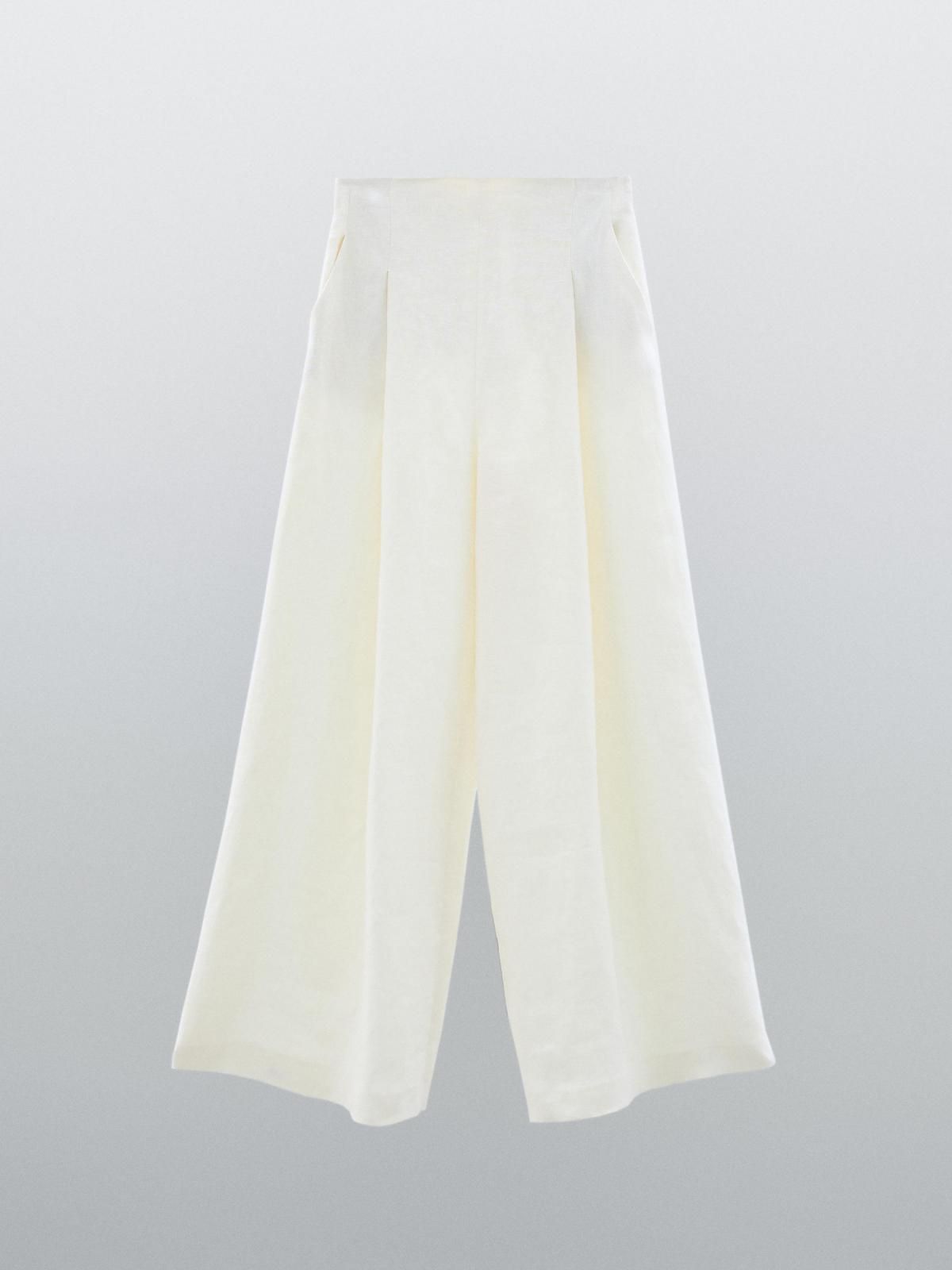 마시모두띠 프리미엄 린넨 하이웨이스트 와이드 팬츠 9173/952 CREAM - 상품 이미지