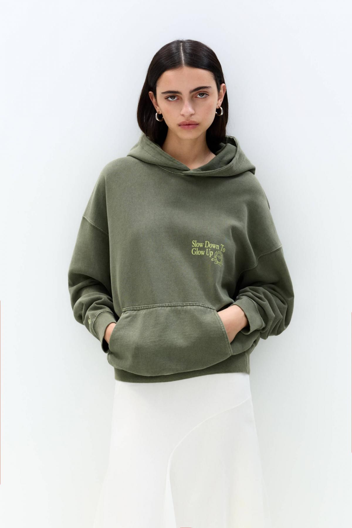 풀앤베어 오버사이즈 그래픽 후드티 California 7560/302 KHAKI - 상세 이미지 3